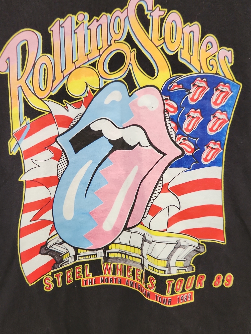 Vintage Style Rolling Stones Steel Wheels 89 Tour Shirt Comfort Colors Medium M